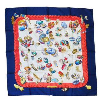 Hermes Scarf Silk Navy Couvee D'Hermes Carre90