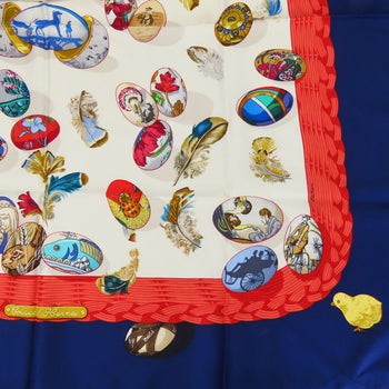 Hermes Scarf Silk Navy Couvee D'Hermes Carre90