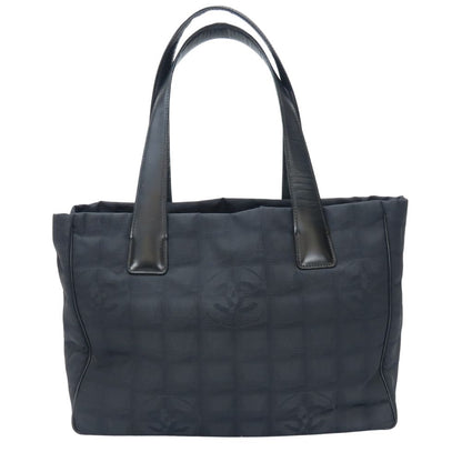 Chanel Tote Bag Jacquard Nylon Black Coco Mark New Travel Line