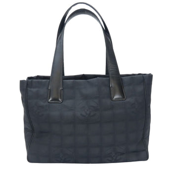 Chanel Tote Bag Jacquard Nylon Black Coco Mark New Travel Line