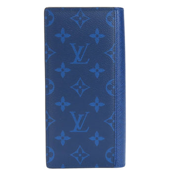 Louis Vuitton Long Wallet Purse M30297 Taiga, Monogram Blue Portefeuille Blaza Mens
