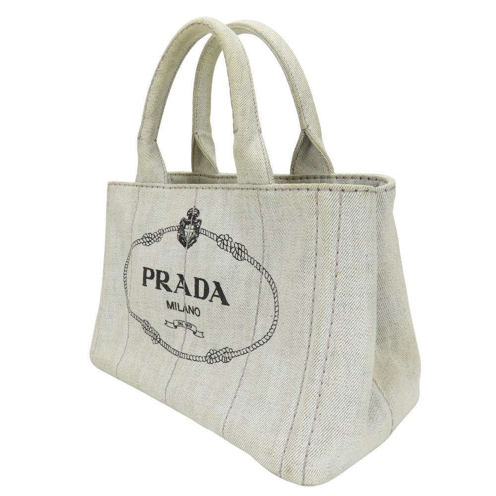 Prada Tote Bag 1Bg439 Canvas Gray Canapa Women