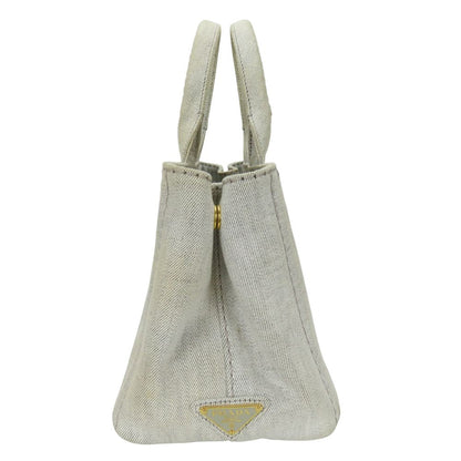 Prada Tote Bag 1Bg439 Canvas Gray Canapa Women