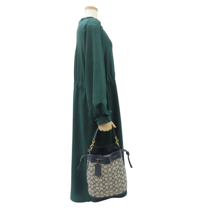 Coach Shoulder Bag C3853 Canvas, Leather Navy Field Bucket Women