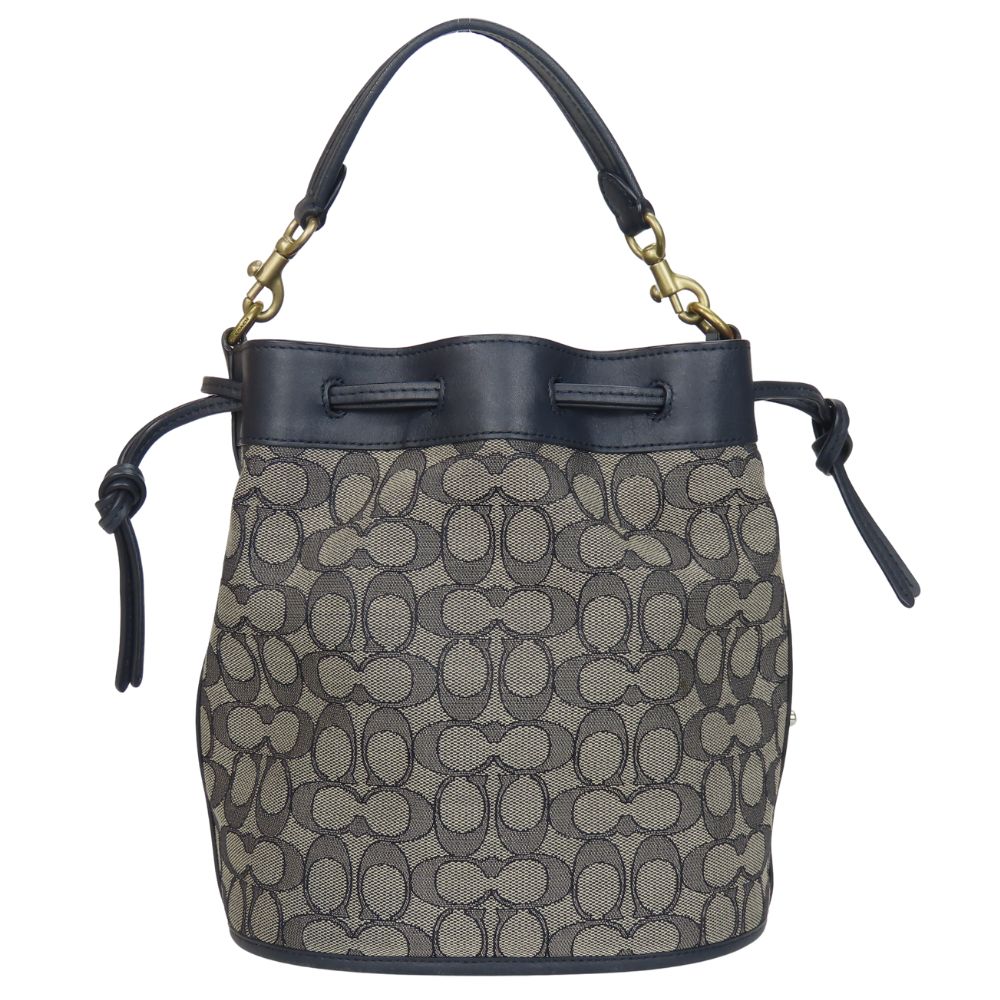 Coach Shoulder Bag C3853 Canvas, Leather Navy Field Bucket Women