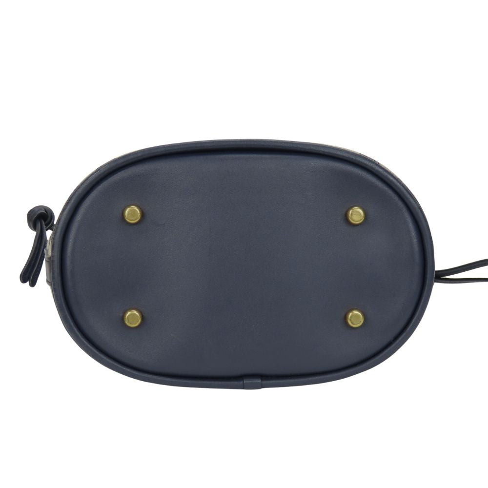 Coach Shoulder Bag C3853 Canvas, Leather Navy Field Bucket Women
