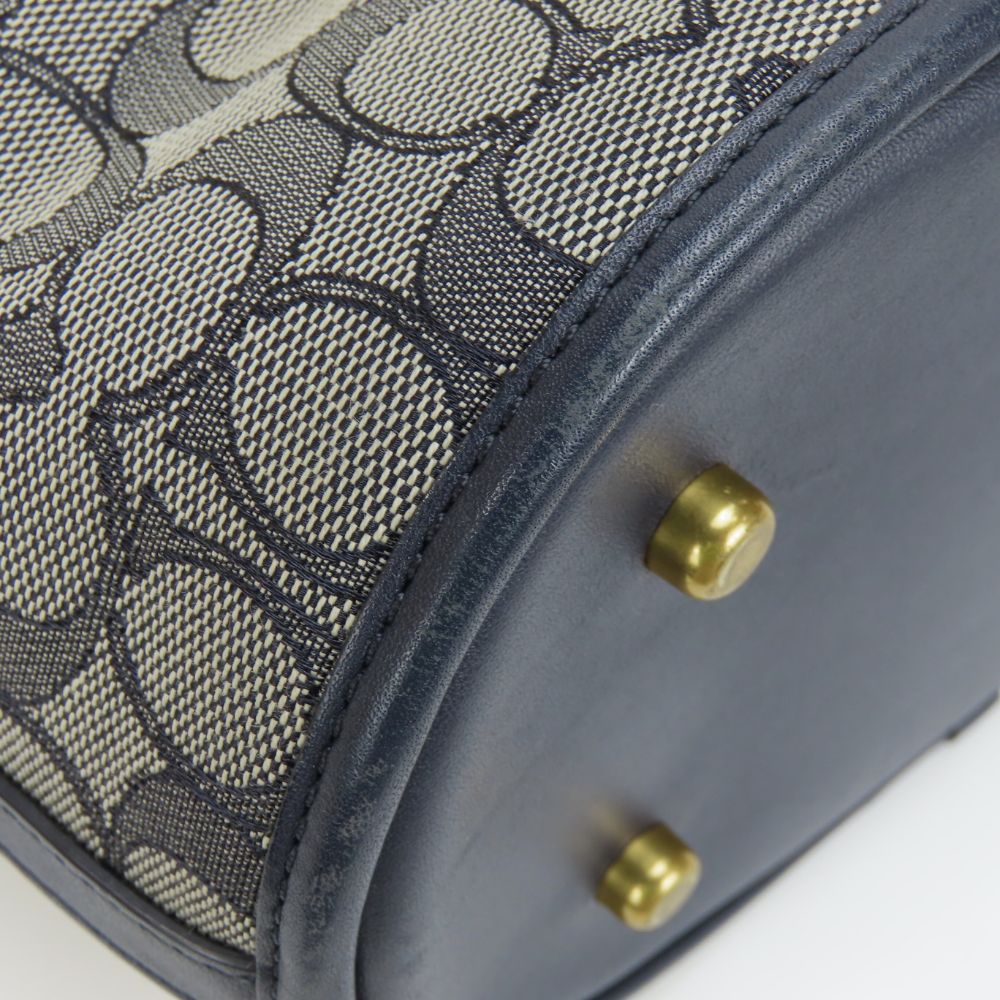 Coach Shoulder Bag C3853 Canvas, Leather Navy Field Bucket Women