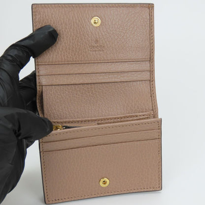 Gucci Bifold Wallet 658610 Gg Supreme Canvas, Leather Two-Tone Color (Beige) Gg Marmont Women