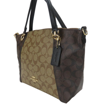 Coach Handbag C6838 Pvc Coated Canvas Beige Signature