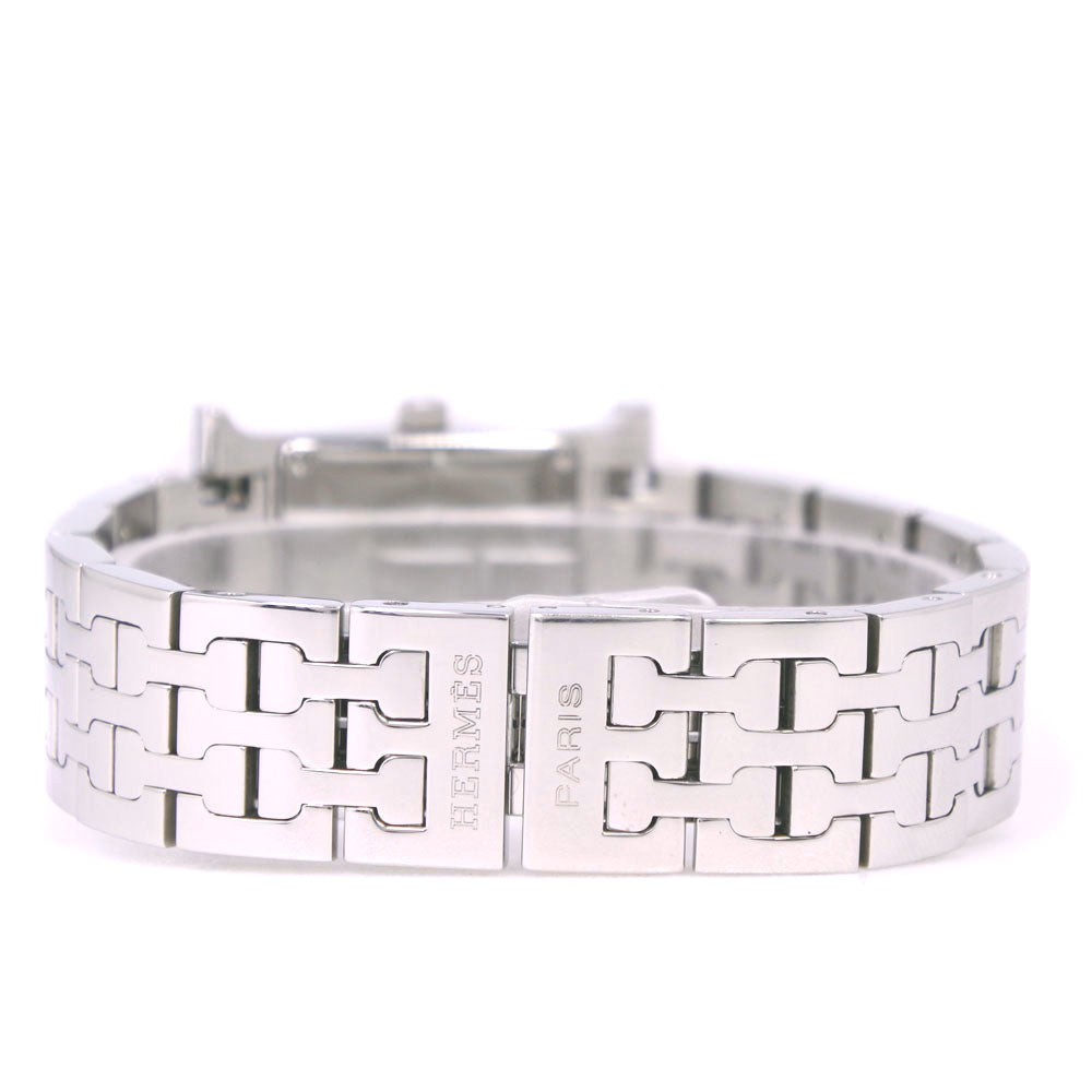 Hermes Watches Quartz Hh1.230 Stainless Steel Clear Bezel Diamond H Watch White Dial Women