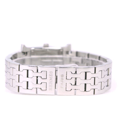 Hermes Watches Quartz Hh1.230 Stainless Steel Clear Bezel Diamond H Watch White Dial Women