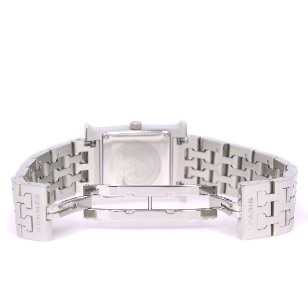 Hermes Watches Quartz Hh1.230 Stainless Steel Clear Bezel Diamond H Watch White Dial Women