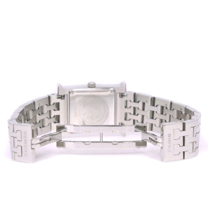 Hermes Watches Quartz Hh1.230 Stainless Steel Clear Bezel Diamond H Watch White Dial Women