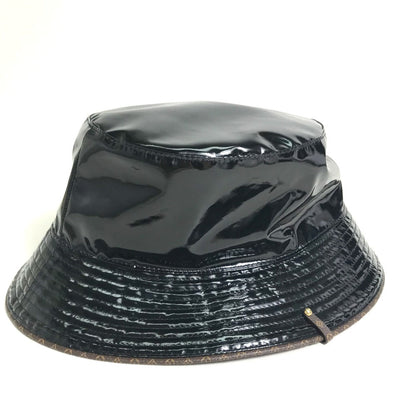 Louis Vuitton Hat M77020 Enamel Black Monogram Flower Bob Rainey Day Unisex(Unisex)
