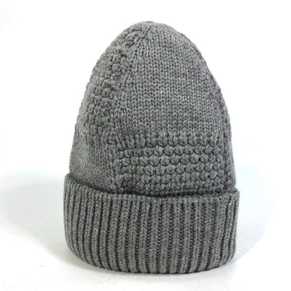 Louis Vuitton Knit Hat M74404 Wool Gray Beanie Knit Cap Damier Bonnet Helsinki Unisex(Unisex)