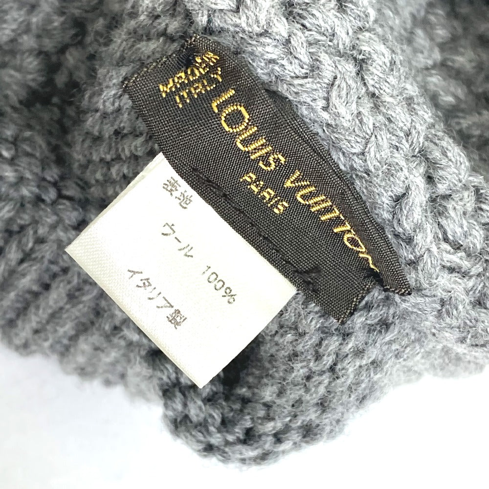 Louis Vuitton Knit Hat M74404 Wool Gray Beanie Knit Cap Damier Bonnet Helsinki Unisex(Unisex)