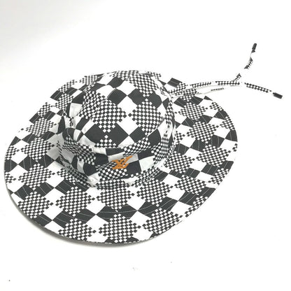 Louis Vuitton Hat Mp2965 Polyester / Cotton Black Distorted Damier Hat Mens
