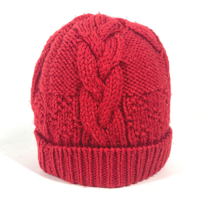 Louis Vuitton Knit Hat Wool Red With Can Badge Pone Constance Women