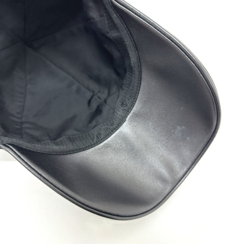 Louis Vuitton Cap M76252 Leather Black Newsboy Cap Pin