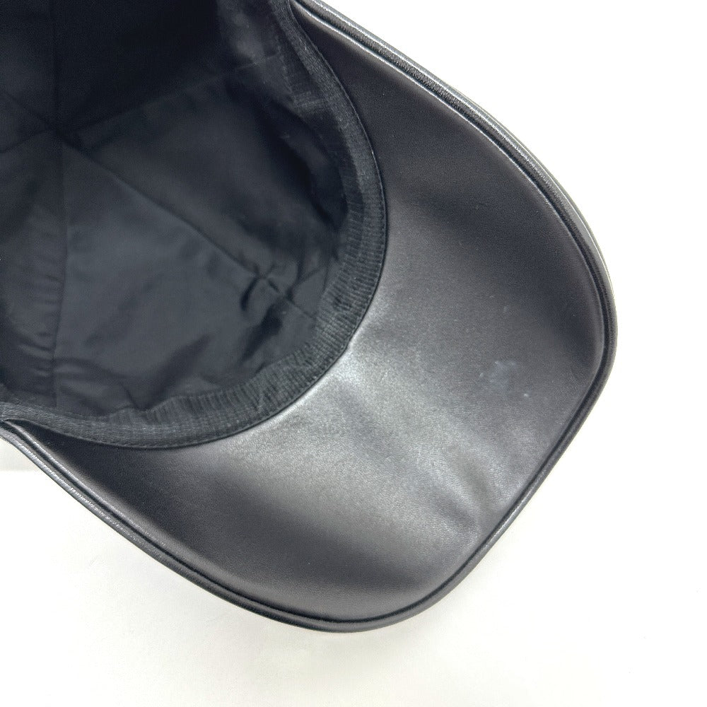 Louis Vuitton Cap M76252 Leather Black Newsboy Cap Pin