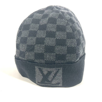 Louis Vuitton Knit Hat M74197 Wool Gray Bonne Petit Damier