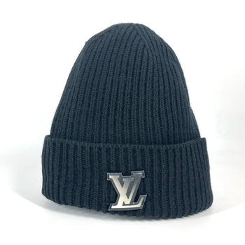 Louis Vuitton Knit Hat M76591 Cashmere Black Bonnet Lv Ahead Mens