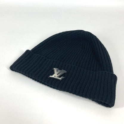 Louis Vuitton Knit Hat M76591 Cashmere Black Bonnet Lv Ahead Mens