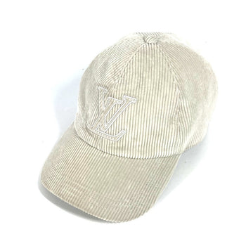 Louis Vuitton Cap M7752L Cotton Gray Cap Lv Signature Corduroy L