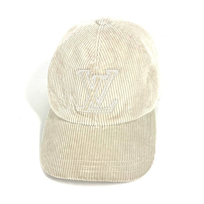 Louis Vuitton Cap M7752L Cotton Gray Cap Lv Signature Corduroy L