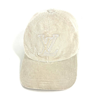 Louis Vuitton Cap M7752L Cotton Gray Cap Lv Signature Corduroy L