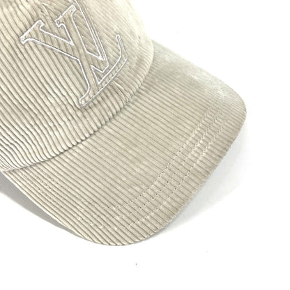 Louis Vuitton Cap M7752L Cotton Gray Cap Lv Signature Corduroy L