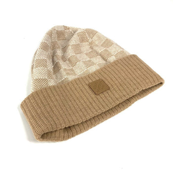 Louis Vuitton Knit Hat M77984 Wool Beige Beanie Neo Petite Damier