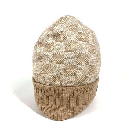 Louis Vuitton Knit Hat M77984 Wool Beige Beanie Neo Petite Damier