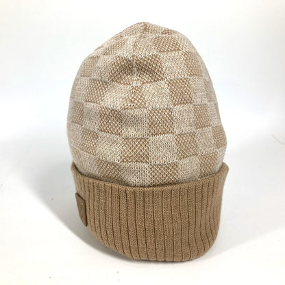 Louis Vuitton Knit Hat M77984 Wool Beige Beanie Neo Petite Damier