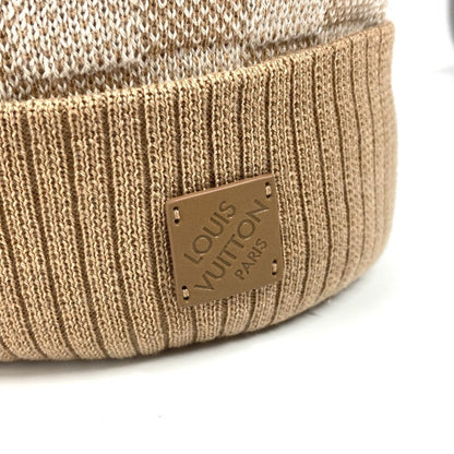 Louis Vuitton Knit Hat M77984 Wool Beige Beanie Neo Petite Damier