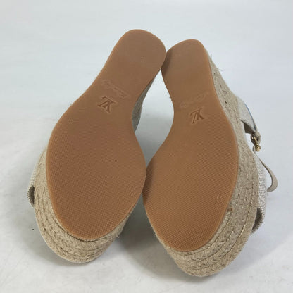 Louis Vuitton Sandals Leather / Canvas Blue Starboard Lines With Strap 34.5