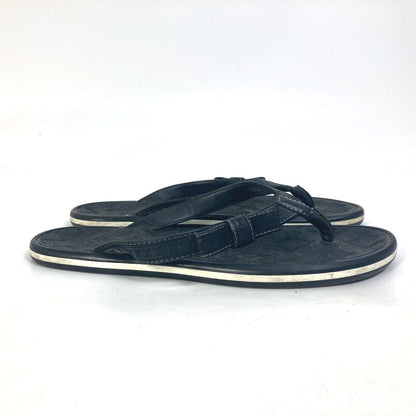 Louis Vuitton Sandals Rubber, Leather Black Monogram Ribbon Women 37.5