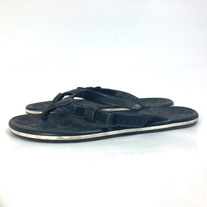 Louis Vuitton Sandals Rubber, Leather Black Monogram Ribbon Women 37.5