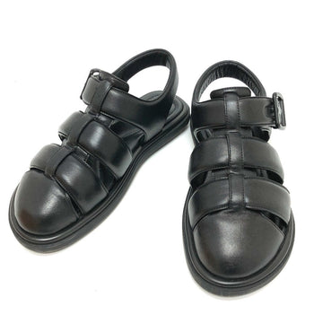 Louis Vuitton Sandals 1Acvtr Leather Black Lv Venice Line Sandals 6 1/2