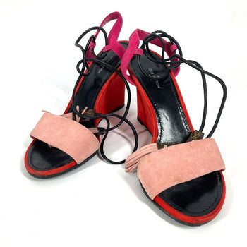 Louis Vuitton Sandals Suede Pink By Color Women 35.5