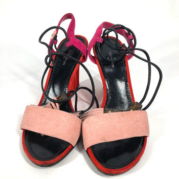 Louis Vuitton Sandals Suede Pink By Color Women 35.5