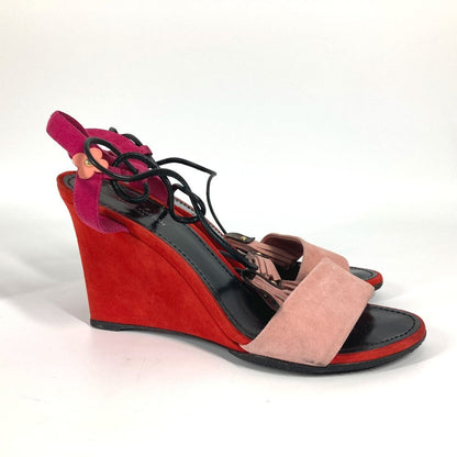 Louis Vuitton Sandals Suede Pink By Color Women 35.5