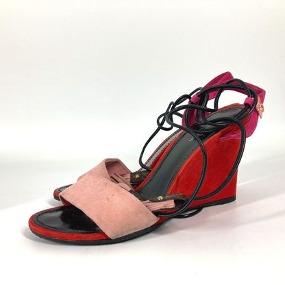 Louis Vuitton Sandals Suede Pink By Color Women 35.5