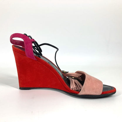 Louis Vuitton Sandals Suede Pink By Color Women 35.5