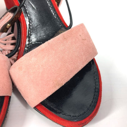 Louis Vuitton Sandals Suede Pink By Color Women 35.5