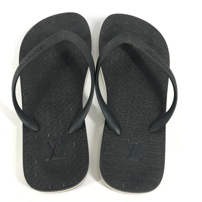 Louis Vuitton Sandals Rubber Black Monogram Logo Beach Sandals Mens 8