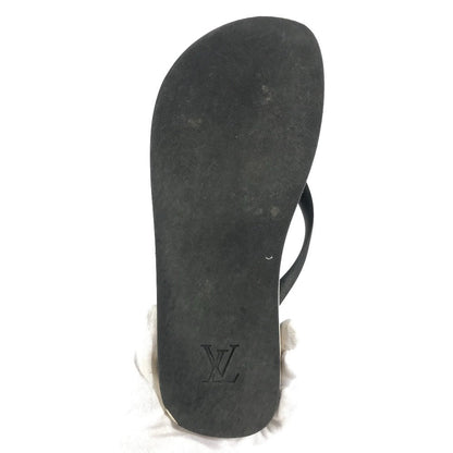 Louis Vuitton Sandals Rubber Black Monogram Logo Beach Sandals Mens 8