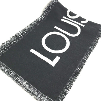 Louis Vuitton Scarf M71580 Wool / Cashmere Black Escharp Team Louis Mens