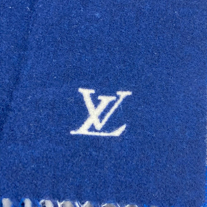 Louis Vuitton Scarf M76588 Wool, Cashmere Blue Escharpe Monogram Check Block Women