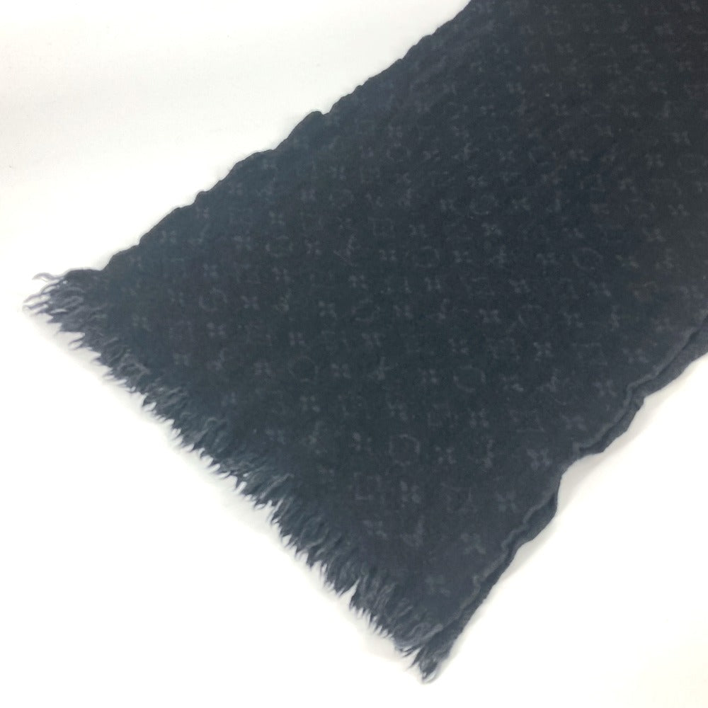 Louis Vuitton Scarf M70520 Wool Black Monogram Echarpe Classic Mens